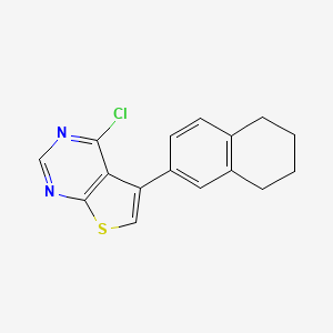 molecular formula C16H13ClN2S B7814694 4-Chloro-5-(5,6,7,8-tetrahydronaphthalen-2-yl)thieno[2,3-d]pyrimidine 