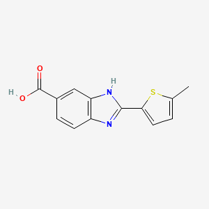 molecular formula C13H10N2O2S B7814709 2-(5-methylthiophen-2-yl)-1H-1,3-benzodiazole-5-carboxylicacid 