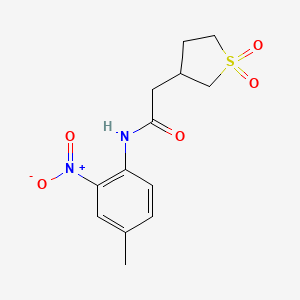 molecular formula C13H16N2O5S B7814722 2-(1,1-dioxo-1$l^{6}-thiolan-3-yl)-N-(4-methyl-2-nitrophenyl)acetamide 