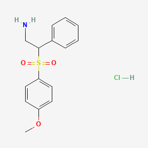 molecular formula C15H18ClNO3S B7814756 2-((4-Methoxyphenyl)sulfonyl)-2-phenylethanamine hydrochloride 