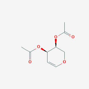 molecular formula C9H12O5 B7815040 [(3S,4R)-4-acetyloxy-3,4-dihydro-2H-pyran-3-yl] acetate 