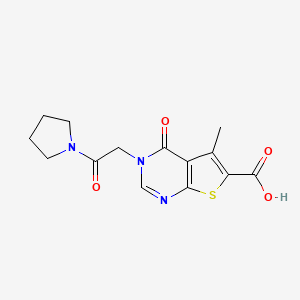 5-methyl-4-oxo-3-[2-oxo-2-(pyrrolidin-1-yl)ethyl]-3H,4H-thieno[2,3-d]pyrimidine-6-carboxylic acid