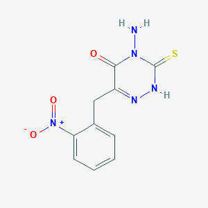 4-Amino-6-[(2-nitrophenyl)methyl]-3-sulfanyl-4,5-dihydro-1,2,4-triazin-5-one