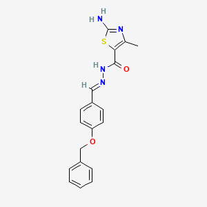 molecular formula C19H18N4O2S B7815129 2-amino-N-[(1E)-[4-(benzyloxy)phenyl]methylidene]-4-methyl-1,3-thiazole-5-carbohydrazide 