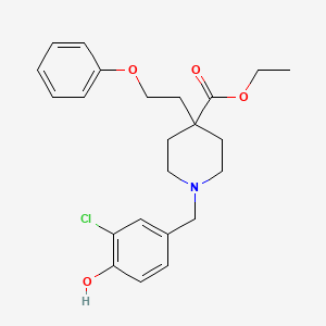 molecular formula C23H28ClNO4 B7815234 Ethyl 1-(3-chloro-4-hydroxybenzyl)-4-(2-phenoxyethyl)piperidine-4-carboxylate 