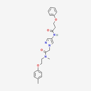 N-(1-(2-(methyl(2-(p-tolyloxy)ethyl)amino)-2-oxoethyl)-1H-pyrazol-4-yl)-3-phenoxypropanamide