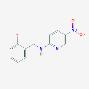 molecular formula C12H10FN3O2 B7815304 N-[(2-fluorophenyl)methyl]-5-nitropyridin-2-amine 