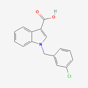 molecular formula C16H12ClNO2 B7815328 1-[(3-chlorophenyl)methyl]-1H-indole-3-carboxylic acid 