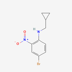 molecular formula C10H11BrN2O2 B7815348 4-Bromo-N-(cyclopropylmethyl)-2-nitroaniline 