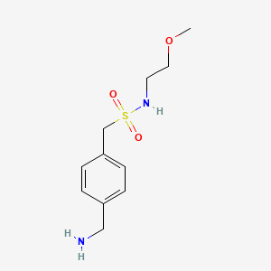 molecular formula C11H18N2O3S B7815407 1-[4-(aminomethyl)phenyl]-N-(2-methoxyethyl)methanesulfonamide 
