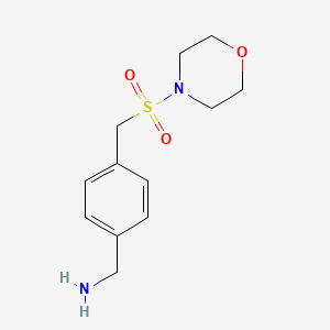 molecular formula C12H18N2O3S B7815460 {4-[(Morpholine-4-sulfonyl)methyl]phenyl}methanamine 