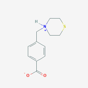 molecular formula C12H15NO2S B7815487 4-(Thiomorpholin-4-ium-4-ylmethyl)benzoate 