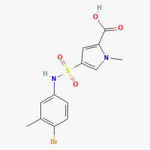 molecular formula C13H13BrN2O4S B7815496 4-[(4-Bromo-3-methylphenyl)sulfamoyl]-1-methylpyrrole-2-carboxylic acid 