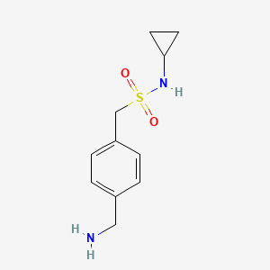 molecular formula C11H16N2O2S B7815501 1-[4-(aminomethyl)phenyl]-N-cyclopropylmethanesulfonamide 