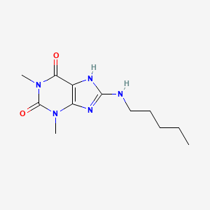 molecular formula C12H19N5O2 B7815530 1,3-dimethyl-8-(pentylamino)-7H-purine-2,6-dione 