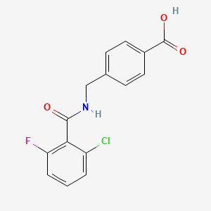 molecular formula C15H11ClFNO3 B7815609 4-{[(2-Chloro-6-fluorophenyl)formamido]methyl}benzoic acid 