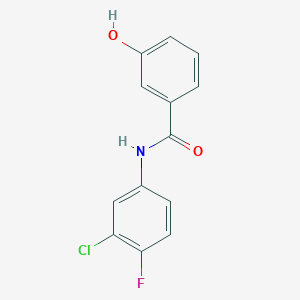 molecular formula C13H9ClFNO2 B7815626 N-(3-chloro-4-fluorophenyl)-3-hydroxybenzamide 
