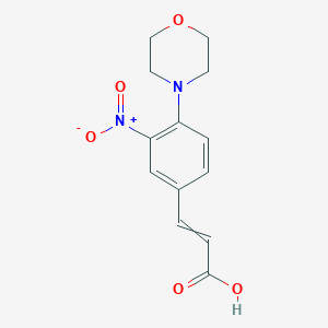 molecular formula C13H14N2O5 B7815775 3-(4-Morpholin-4-yl-3-nitrophenyl)prop-2-enoic acid 