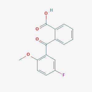 molecular formula C15H11FO4 B7815975 2-(3-Fluoro-6-methoxybenzoyl)benzoic acid 