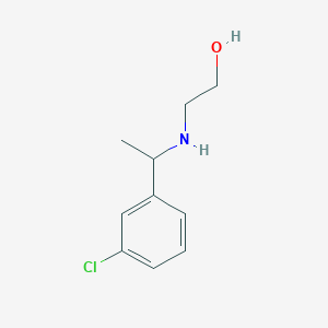 molecular formula C10H14ClNO B7816120 2-[1-(3-Chloro-phenyl)-ethylamino]-ethanol 