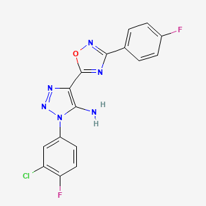 molecular formula C16H9ClF2N6O B7816175 1-(3-chloro-4-fluorophenyl)-4-[3-(4-fluorophenyl)-1,2,4-oxadiazol-5-yl]-1H-1,2,3-triazol-5-amine 