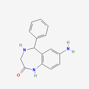 molecular formula C15H15N3O B7816233 7-amino-5-phenyl-1,3,4,5-tetrahydro-2H-1,4-benzodiazepin-2-one 