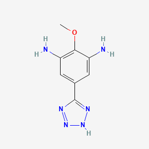 molecular formula C8H10N6O B7816236 2-methoxy-5-(1H-tetrazol-5-yl)benzene-1,3-diamine 