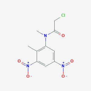 molecular formula C10H10ClN3O5 B7816254 2-chloro-N-methyl-N-(2-methyl-3,5-dinitrophenyl)acetamide 