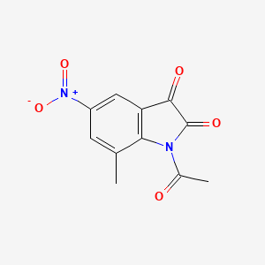molecular formula C11H8N2O5 B7816269 1-Acetyl-7-methyl-5-nitro-1H-indole-2,3-dione 
