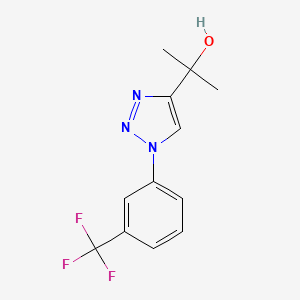 molecular formula C12H12F3N3O B7816393 2-(1-(3-(Trifluoromethyl)phenyl)-1H-1,2,3-triazol-4-yl)propan-2-ol 