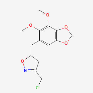 3-(Chloromethyl)-5-[(6,7-dimethoxy-1,3-benzodioxol-5-yl)methyl]-4,5-dihydroisoxazole