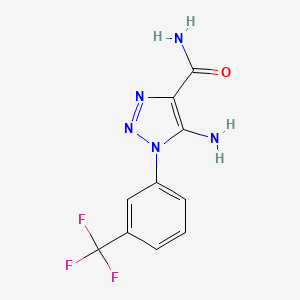 molecular formula C10H8F3N5O B7816582 5-amino-1-[3-(trifluoromethyl)phenyl]-1H-1,2,3-triazole-4-carboxamide 