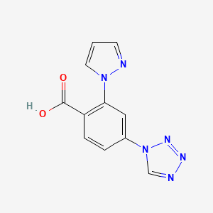 molecular formula C11H8N6O2 B7816587 2-(1H-pyrazol-1-yl)-4-(1H-tetrazol-1-yl)benzoic acid CAS No. 1011404-54-8