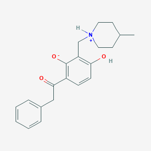 molecular formula C21H25NO3 B7816654 3-Hydroxy-2-[(4-methylpiperidin-1-ium-1-yl)methyl]-6-(2-phenylacetyl)phenolate 