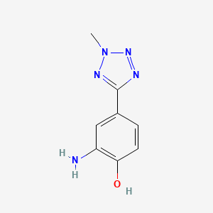 molecular formula C8H9N5O B7816675 Phenol, 2-amino-4-(2-methyl-2H-1,2,3,4-tetrazol-5-yl)- 