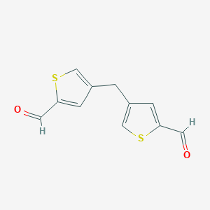 molecular formula C11H8O2S2 B7816690 4-[(5-Formylthiophen-3-yl)methyl]thiophene-2-carbaldehyde 