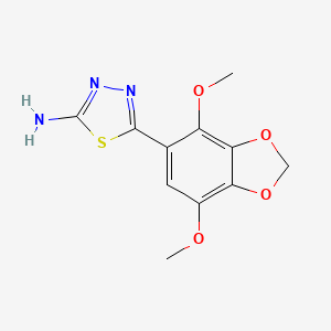 molecular formula C11H11N3O4S B7816710 5-(4,7-Dimethoxy-1,3-benzodioxol-5-yl)-1,3,4-thiadiazol-2-amine 