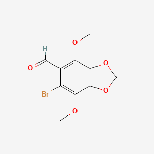 molecular formula C10H9BrO5 B7816717 6-Bromo-4,7-dimethoxy-1,3-benzodioxole-5-carbaldehyde 