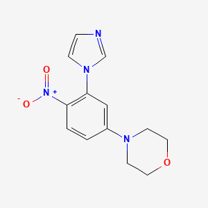 molecular formula C13H14N4O3 B7816730 4-[3-(1H-imidazol-1-yl)-4-nitrophenyl]morpholine 