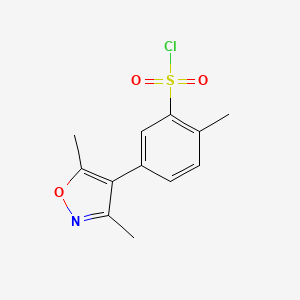 molecular formula C12H12ClNO3S B7816787 5-(3,5-Dimethylisoxazol-4-yl)-2-methylbenzene-1-sulfonyl chloride 