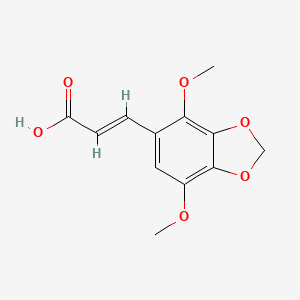molecular formula C12H12O6 B7816792 3-(4,7-Dimethoxy-2H-1,3-benzodioxol-5-yl)prop-2-enoic acid 