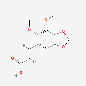 molecular formula C12H12O6 B7816793 3-(6,7-Dimethoxy-2H-1,3-benzodioxol-5-yl)prop-2-enoic acid 