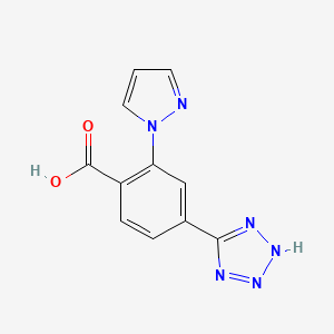 molecular formula C11H8N6O2 B7816858 2-(1H-pyrazol-1-yl)-4-(1H-tetrazol-5-yl)benzoic acid CAS No. 1011404-55-9