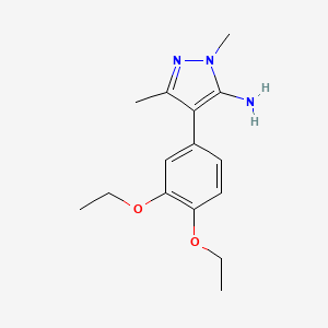 molecular formula C15H21N3O2 B7816878 4-(3,4-diethoxyphenyl)-1,3-dimethyl-1H-pyrazol-5-amine 