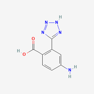 molecular formula C8H7N5O2 B7816918 4-amino-2-(1H-tetrazol-5-yl)benzoic acid 