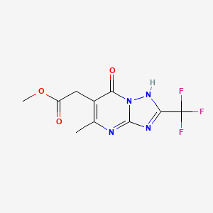 molecular formula C10H9F3N4O3 B7816925 Methyl [5-methyl-7-oxo-2-(trifluoromethyl)-4,7-dihydro[1,2,4]triazolo[1,5-a]pyrimidin-6-yl]acetate 