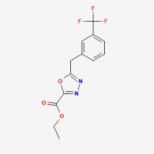 molecular formula C13H11F3N2O3 B7816950 Ethyl 5-[3-(trifluoromethyl)benzyl]-1,3,4-oxadiazole-2-carboxylate 