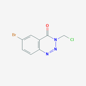 molecular formula C8H5BrClN3O B7816975 6-bromo-3-(chloromethyl)-1,2,3-benzotriazin-4(3H)-one 