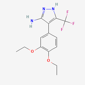 molecular formula C14H16F3N3O2 B7816982 4-(3,4-diethoxyphenyl)-3-(trifluoromethyl)-1H-pyrazol-5-amine 