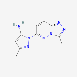 molecular formula C10H11N7 B7816992 3-methyl-1-(3-methyl[1,2,4]triazolo[4,3-b]pyridazin-6-yl)-1H-pyrazol-5-amine 